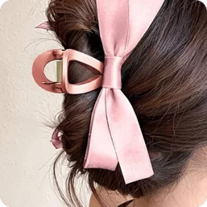 Hair Claw Clip with Bow Decor