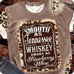 Smooth as Tennessee Whiskey, Leopard Western T-Shirts